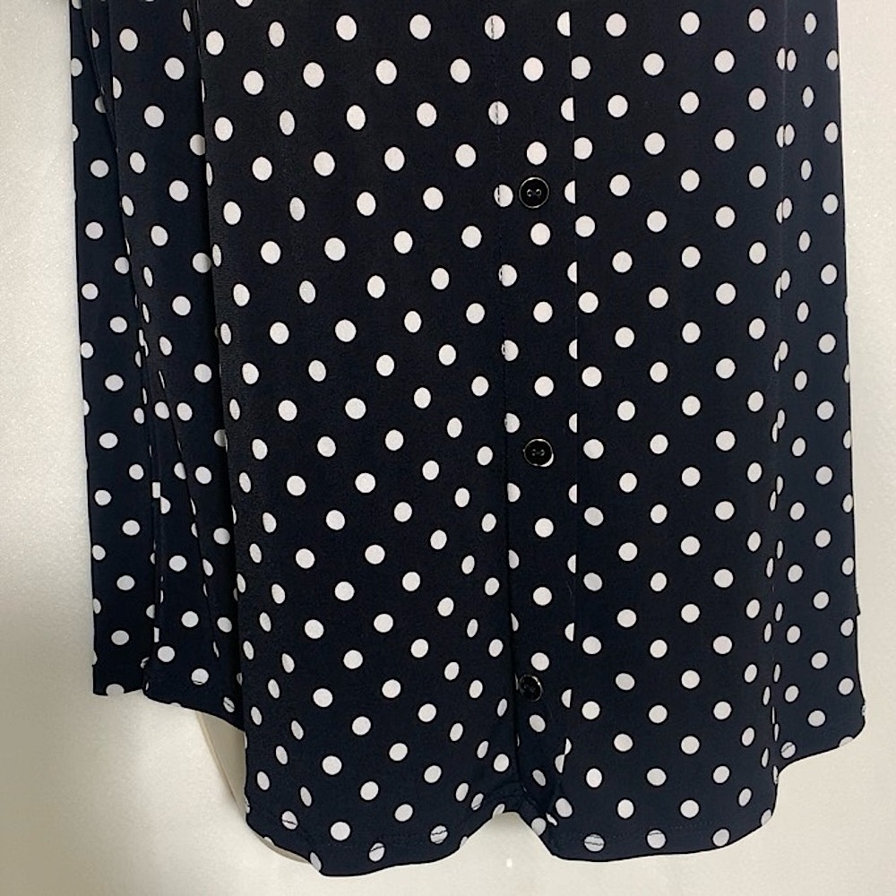 Diana Belle Black Polka Dot Button down tank top - Picture 5 of 10